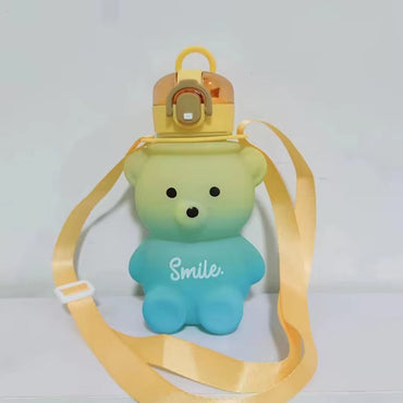 Water Bottle Kawaii Bear Design With Straw 800 ML