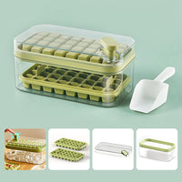 2 Layer Ice Cube Tray with Lid and Bin