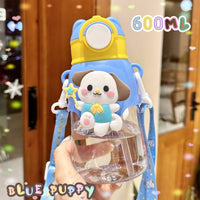Cartoon Kids Water Bottle With Straw 600 ML