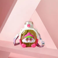 Portable Kids Student Kindergarten School Cute Cartoon Bear Plastic Water Bottle With Straw