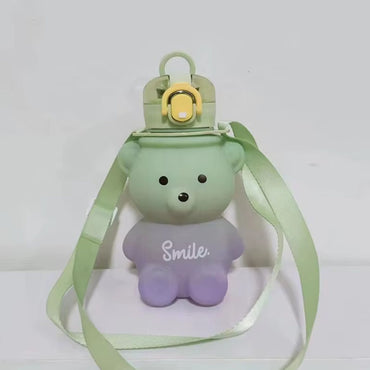 Water Bottle Kawaii Bear Design With Straw 800 ML