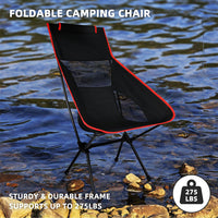 (net)Outdoor Portable Camping Chair Ultralight Compact Oxford Cloth Folding Lawn Chair Backpacking Seat With Small Pocket Carrying Bag