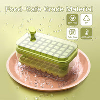 2 Layer Ice Cube Tray with Lid and Bin