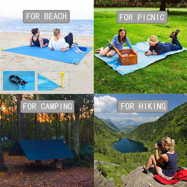 Pocket Picnic Waterproof Beach Mat Sand Free Blanket Camping Outdoor 200 x 140 cm