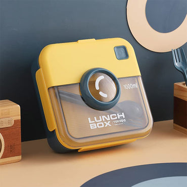 Bento Lunch Box for Kids and Adults 2 Compartments Lunch Square Container 1000ml