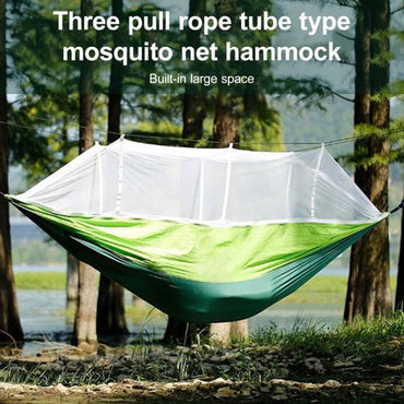 (net) parachute double camping mosquito net hammock with rope and carabiners outdoor nylon portable Hammock