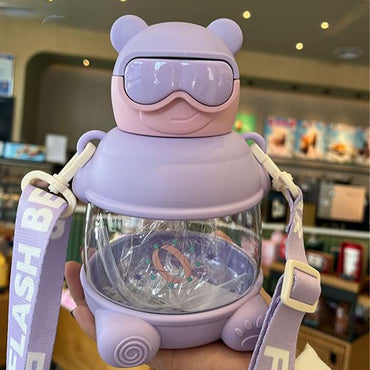 (Net) Water Bottle With Straw 900ML