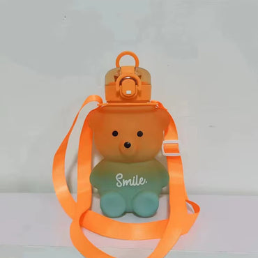 Water Bottle Kawaii Bear Design With Straw 800 ML