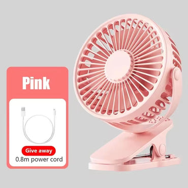 Portable Mini Hand Clip Fan USB Charging Quiet Desktop Electric
