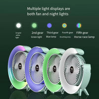 (Net) Powerful 3 Speed With Colorful Light Adjustable Usb Small Charged Cooler Table Cooling Portable Min Fan Rechargeable
