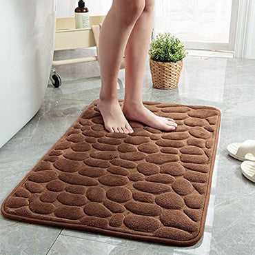 Tan Rugs for Bathroom Floor Non Slip Bath Mat Thick Soft Memory Foam Carpet 40 x 60 cm