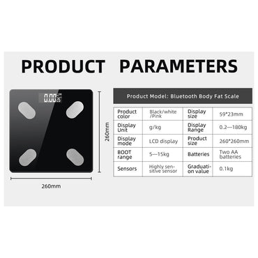 Bluetooth Smart Scale Digital Weight Scale Highly Accurate Body Weight BMI Scale / 22FK207-1