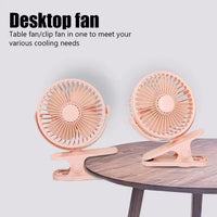 Portable Mini Hand Clip Fan USB Charging Quiet Desktop Electric