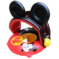 (NET) Cartoon cute baby swimming ring with parasol float inflatable swimming pool