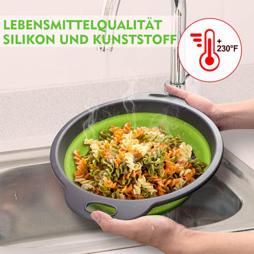 Silicone Folding Plastic Colander Strainer Kitchen 24 x 30 x 9  cm