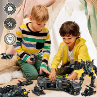 City Swat Special Police Truck Battle Robot Helicopter Army Building Blocks Toys - Unleash Endless Adventures / 408507