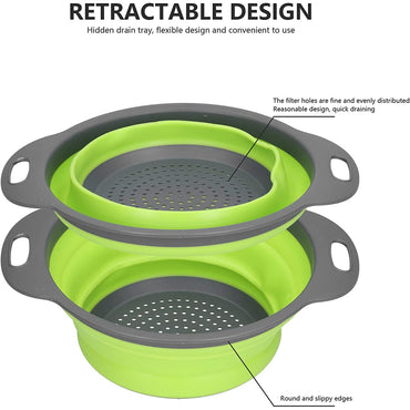 Silicone Folding Plastic Colander Strainer Kitchen 24 x 30 x 9  cm