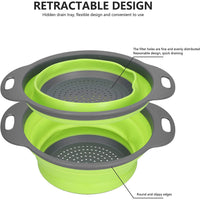 Silicone Folding Plastic Colander Strainer Kitchen 24 x 30 x 9  cm