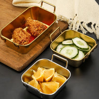 (NET) Snack Plate Large Capacity Anti-scalding Stainless Steel SILVER 10.5x10.5x4 CM