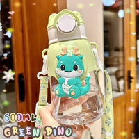 Cartoon Kids Water Bottle With Straw 600 ML