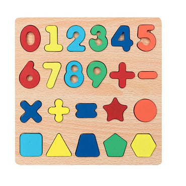 Vibrantly Colored Wooden Puzzle Set
