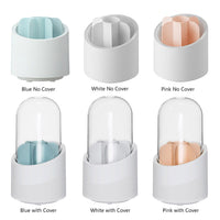 360°  Rotating Makeup Brush Storage Box Portable Desktop Cosmetic Organizer Makeup Brush Holder With Lid Clear Acrylic Cover