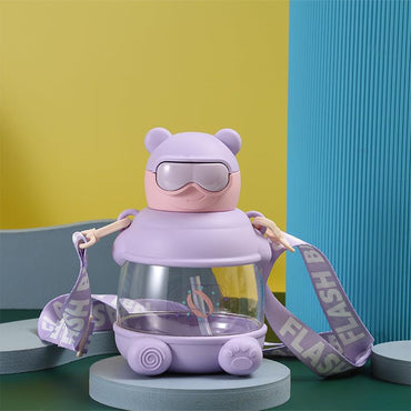 (Net) Water Bottle With Straw 900ML