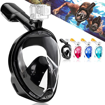 (Net) Overa Full Face 180° Snorkeling Mask Wide View Area Portable Snorkel Mask