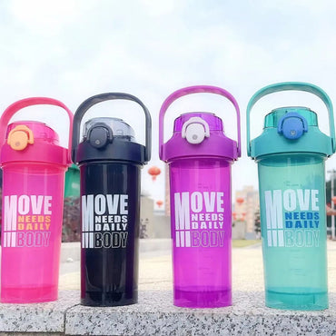 Plastic Water Bottle With Straw 850 ML