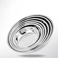 Stainless Steel Dish Meal Plate Fruit Dinner Plate serving dishes 22 CM
