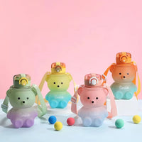 Water Bottle Kawaii Bear Design With Straw 800 ML