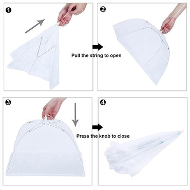 Mesh Food Covers Tent Umbrella for Outdoors and Camping Food Net Cover Keep Out Flies Mosquitoes Ideal for Parties BBQ, Reusable and Collapsible 105 x 55 cm