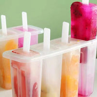 Plastic Popsicle Mold and Ice Cream Mold Multi Grid Clear White