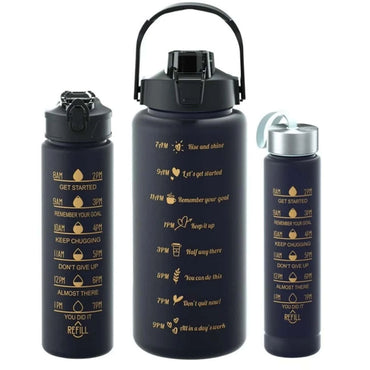 (NET) Water Bottle With Straw Set 3 Pcs