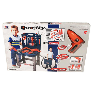 Quality Super Tool Set With Folding Work Bench Workshop Drill Toys & Baby