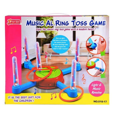 Electric Rotating Ring Toss Game with Lights and Music Children Family Game.