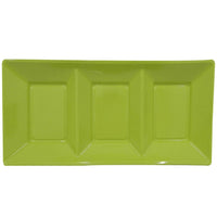 3 Sliced Pistachio Rectangular Plastic Plate (3 Pcs)/ J-305G Birthday & Party Supplies