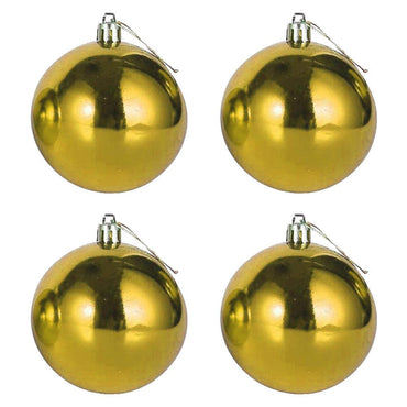 Christmas Decoration Gold Ball 10 cm (4 Pcs) - Karout Online -Karout Online Shopping In lebanon - Karout Express Delivery