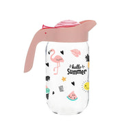 Herevin Glass Decorated Jug Hello Summer 1000ml - Karout Online -Karout Online Shopping In lebanon - Karout Express Delivery