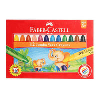 Faber Castell Jumbo Wax Crayons 105mm - 12 colors / 237120 - Karout Online -Karout Online Shopping In lebanon - Karout Express Delivery