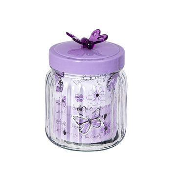 Herevin Striped Canister-Butterfly Cover-Soft Purple-Shrink /1Lt - Karout Online -Karout Online Shopping In lebanon - Karout Express Delivery