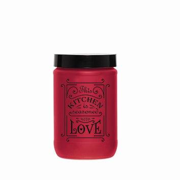 Herevin Decorated Red Matte Jar  / 660ml - Karout Online -Karout Online Shopping In lebanon - Karout Express Delivery