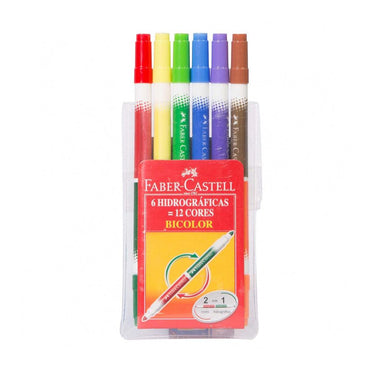 Faber Castell Fiberpen washable 12 color Double end / 24724 - Karout Online -Karout Online Shopping In lebanon - Karout Express Delivery