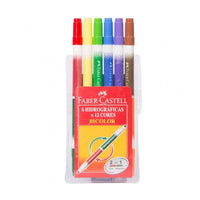Faber Castell Fiberpen washable 12 color Double end / 24724 - Karout Online -Karout Online Shopping In lebanon - Karout Express Delivery