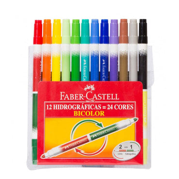Faber Castell Fiber pen Washable Double Ended 12 pen / 24748 - Karout Online -Karout Online Shopping In lebanon - Karout Express Delivery