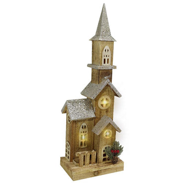 Light Wood House Christmas Decoration LED 54 CM / Z18-073 - Karout Online -Karout Online Shopping In lebanon - Karout Express Delivery