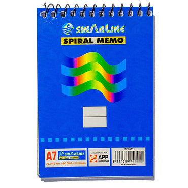Spiral Memo A7 76 x 112 mm 60 Gsm 50 sheets 9418 / 8991389741184 / SP-037013 - Karout Online -Karout Online Shopping In lebanon - Karout Express Delivery