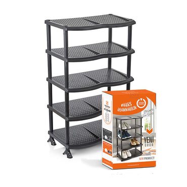 Özgen Plastik  Black Mars 5-layer Shoe Rack - Karout Online -Karout Online Shopping In lebanon - Karout Express Delivery