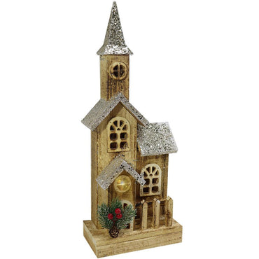 Light Wood House Christmas Decoration 43 CM / Z18-030 - Karout Online -Karout Online Shopping In lebanon - Karout Express Delivery