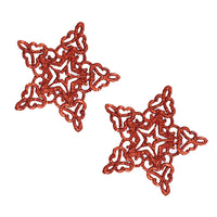 Christmas Glitter Star Tree Decoration (2 Pcs) / Q-692